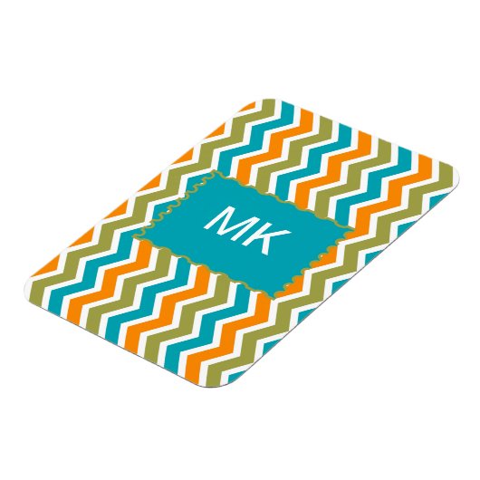 Peacock Vibrant Tribal Zigzag Magnet (Linke Seite)