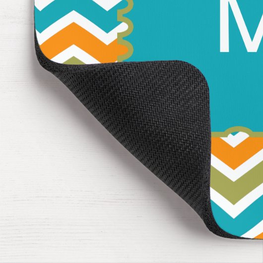 Peacock Vibrant Tribal Zigzag Mousepad (Ecke)