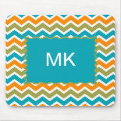 Peacock Vibrant Tribal Zigzag Mousepad (Vorne)