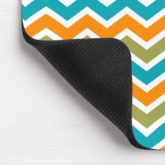 Peacock Vibrant Tribal Zigzag Mousepad (Ecke)