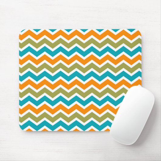 Peacock Vibrant Tribal Zigzag Mousepad (Mit Mouse)