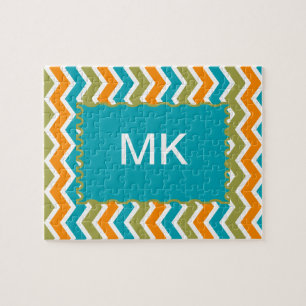 Peacock Vibrant Tribal Zigzag Puzzle