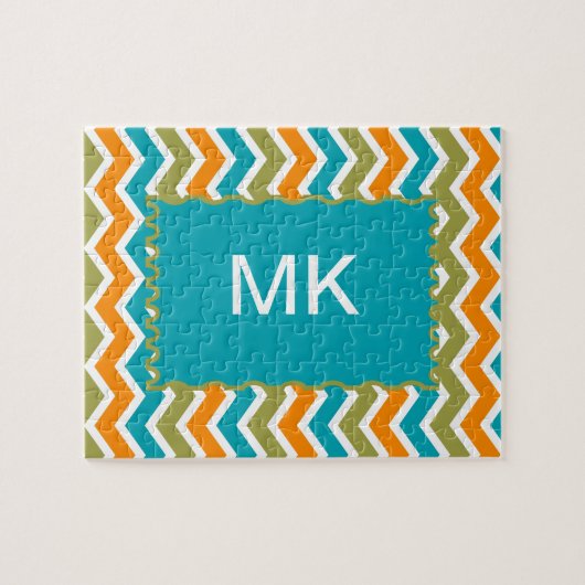 Peacock Vibrant Tribal Zigzag Puzzle (Horizontal)