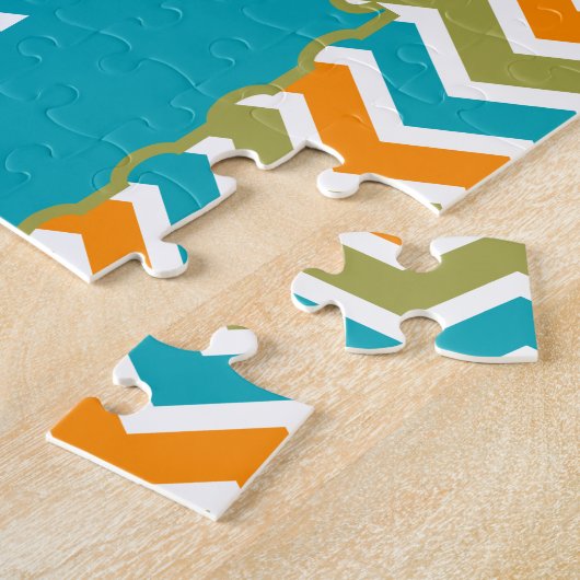 Peacock Vibrant Tribal Zigzag Puzzle (Seite)