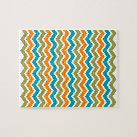 Peacock Vibrant Tribal Zigzag Puzzle (Horizontal)