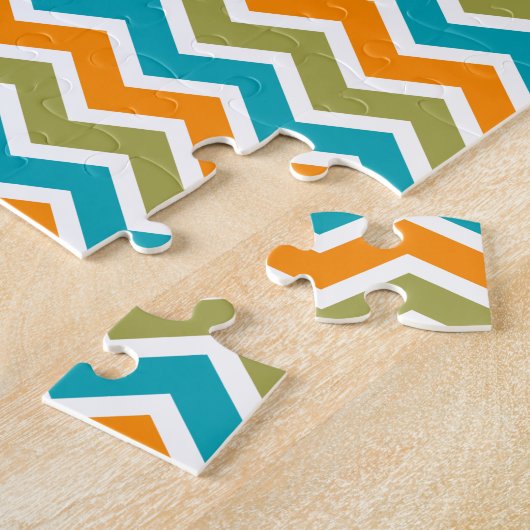 Peacock Vibrant Tribal Zigzag Puzzle (Seite)
