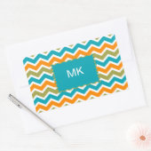 Peacock Vibrant Tribal Zigzag Rechteckiger Aufkleber (Umschlag)