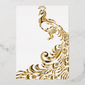 Peacock Vine Wedding Foil Einladung (Rückseite)