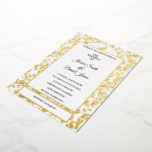 Peacock Vine Wedding Foil Einladung (Gedreht)