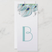 Peacock Vintag 3 Feathers Einladung (Rückseite)