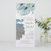 Peacock Vintag 3 Feathers Einladung (Stehend Vorderseite)