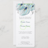 Peacock Vintag 3 Feathers Einladung (Vorderseite)