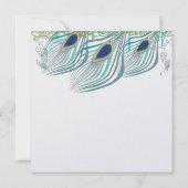 Peacock Vintag 3 Feathers Einladung (Rückseite)