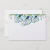 Peacock Vintag 3 Feathers Vielen Dank Dankeskarte (Rückseite)