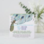 Peacock Vintag 3 Federn mit Peacock Einladung (Stehend Vorderseite)