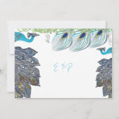 Peacock Vintag 3 Federn mit Peacock Einladung (Rückseite)