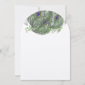Peacock Vintag Feathers Einladung (Rückseite)