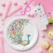 Peacock Vintag Illustrations-Teller Pappteller (Party)
