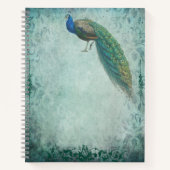 Peacock Vintag Style Sketchbook Journal Notizblock (Vorderseite)