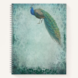 Peacock Vintag Style Sketchbook Journal Notizblock