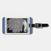 Peacock Vintages blaues Meer Gepäckanhänger (Vorderseite horizontal)