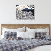 Peacock Vintages blaues Meer Leinwanddruck (Insitu (Schlafzimmer))