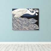 Peacock Vintages blaues Meer Leinwanddruck (Insitu (Holzboden))