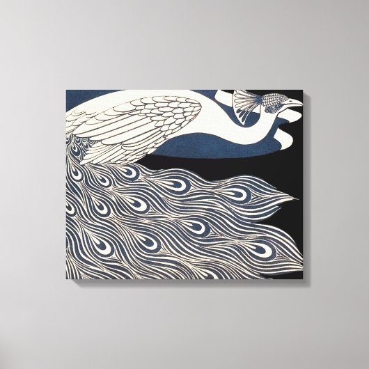 Peacock Vintages blaues Meer Leinwanddruck (Vorderseite)