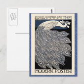 Peacock Vintages blaues Meer Postkarte (Vorne/Hinten)