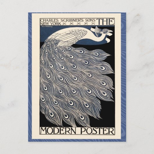 Peacock Vintages blaues Meer Postkarte (Vorderseite)