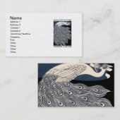 Peacock Vintages blaues Meer Visitenkarte (Vorne/Hinten)