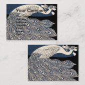 Peacock Vintages blaues Meer Visitenkarte (Vorne/Hinten)