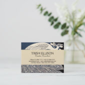 Peacock Vintages blaues Meer Visitenkarte (Stehend Vorderseite)