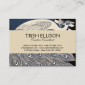 Peacock Vintages blaues Meer Visitenkarte (Vorderseite)