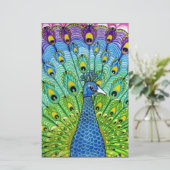 Peacock-Vogelanimation Briefpapier (Stehend Vorderseite)