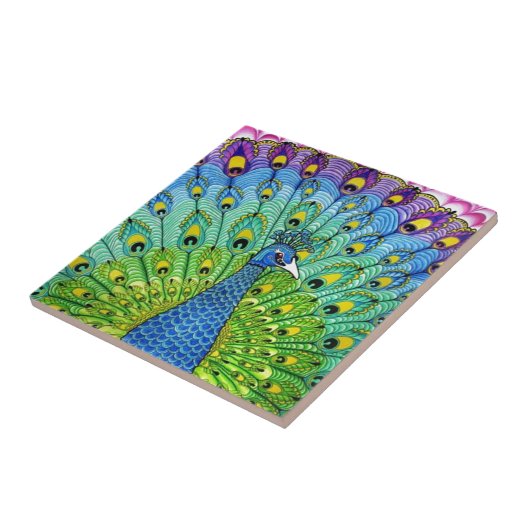 Peacock-Vogelanimation Fliese (Seite)