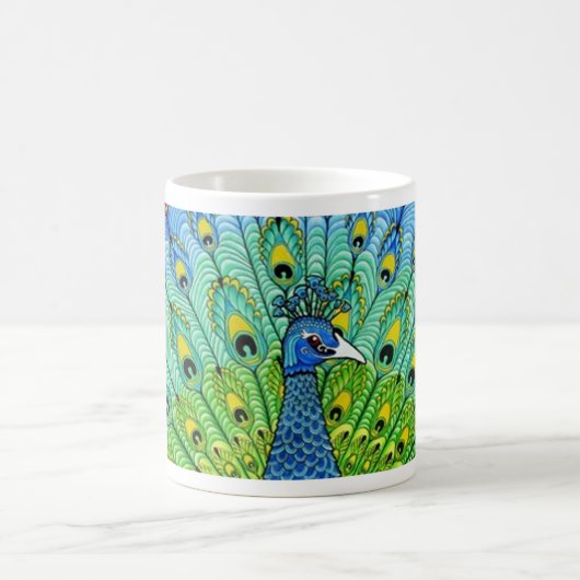 Peacock-Vogelanimation Kaffeetasse (Mittel)
