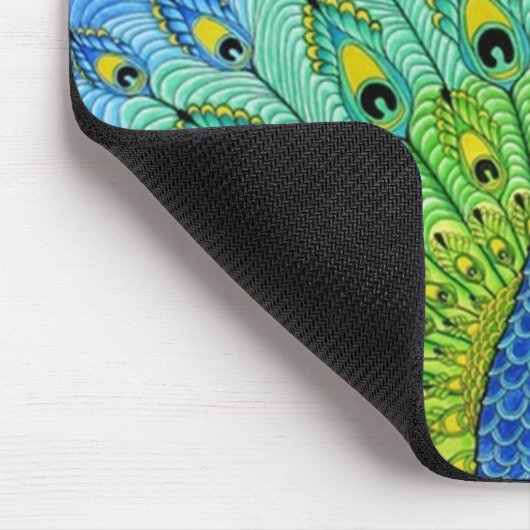Peacock-Vogelanimation Mousepad (Ecke)