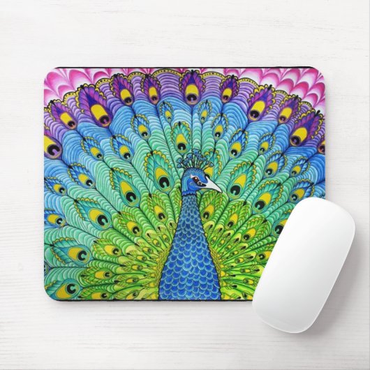 Peacock-Vogelanimation Mousepad (Mit Mouse)