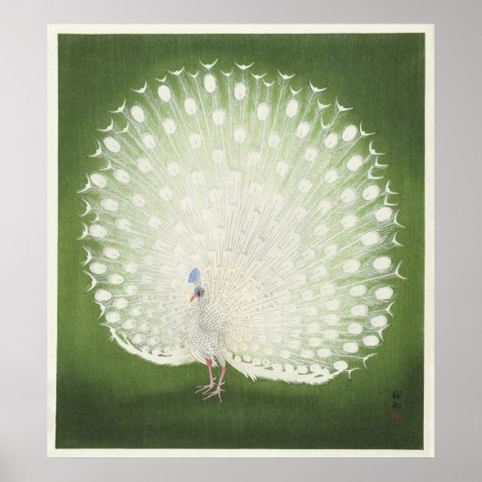 Peacock von Ohara Koson Vintag Print Poster (Vorne)