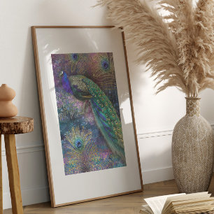 Peacock w Feathers Eleganter Gold Glitzer Entdecku Seidenpapier