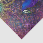 Peacock w Feathers Eleganter Gold Glitzer Entdecku Seidenpapier (Ausschnitt)