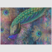 Peacock w Feathers Eleganter Gold Glitzer Entdecku Seidenpapier (Vorderseite)