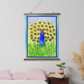 Peacock Wandteppich Mit Holzrahmen (Schlafzimmer)