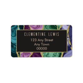 Peacock Watercolor Agate Address Label Adressaufkleber