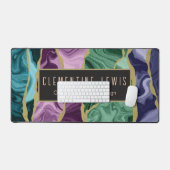 Peacock Watercolor Agate individuell anpassbar Schreibtischunterlage (Tastatur & Maus)