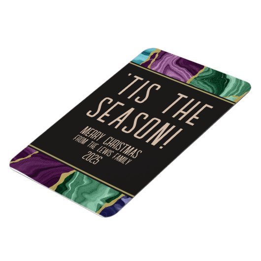 Peacock Watercolor Agate Magnet (Linke Seite)