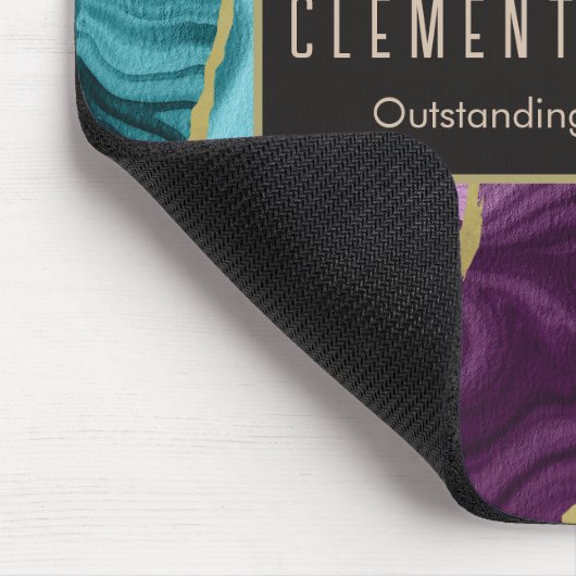 Peacock Watercolor Agate V1 Anpassbar Mousepad (Ecke)