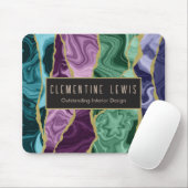 Peacock Watercolor Agate V1 Anpassbar Mousepad (Mit Mouse)