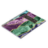 Peacock Watercolor Agate V1 Anpassbares Notebook Notizblock (Linke Seite)